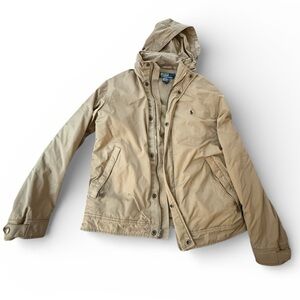 Polo by Ralph Lauren Vintage Tan Puffer Jacket with Hood